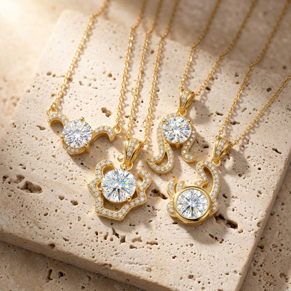 925 Silver Cross-Border 1CT Lock Necklace | Moissanite or CZ | Wholesale