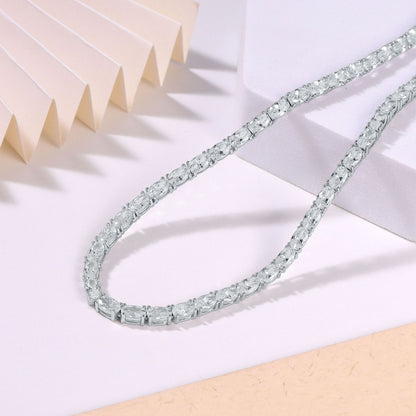 925 Silver Full Diamond Oval 3x5mm Necklace | Moissanite or CZ | Wholesale