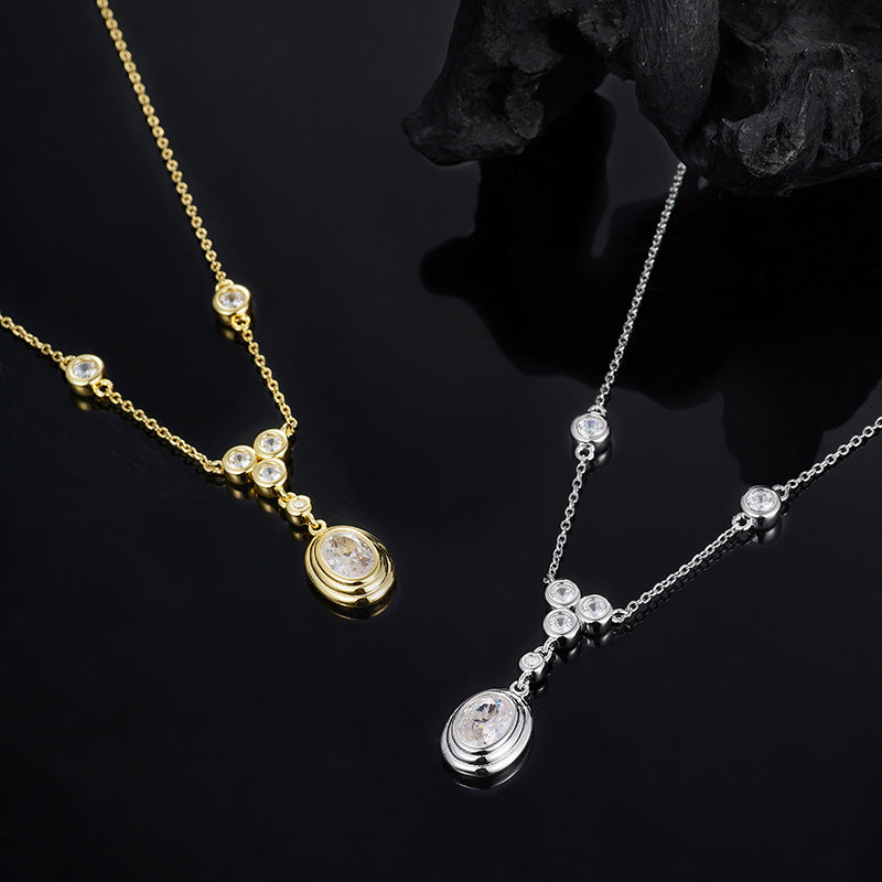 925 Silver Minimalist Lock Necklace | Moissanite or CZ | Wholesale