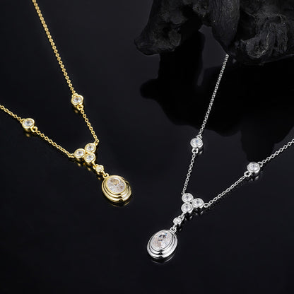 925 Silver Minimalist Lock Necklace | Moissanite or CZ | Wholesale