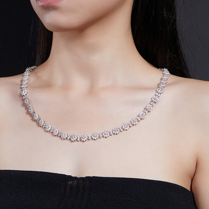 925 Silver Fashion Sunflower Necklace | Moissanite or CZ | Wholesale