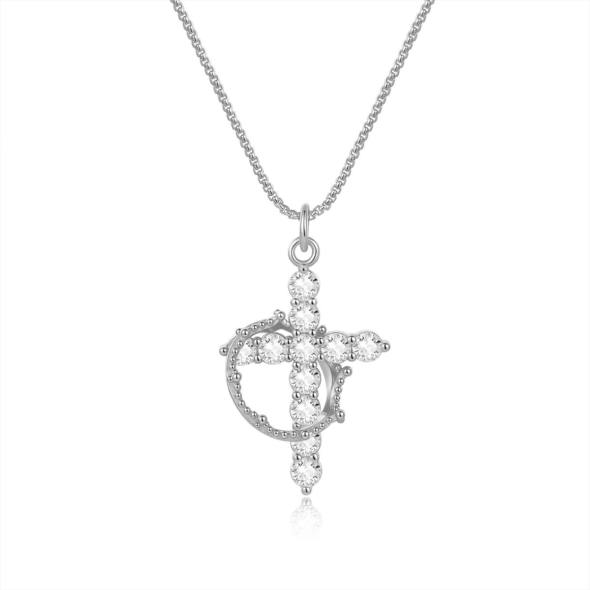 925 Silver Luxury Cross Necklace | Moissanite or CZ | Wholesale