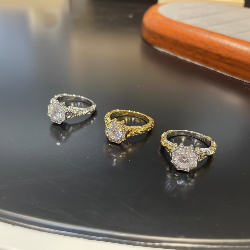 Vintage Hexagon CZ Cocktail Ring  | Wholesale Fashion Ring | Bo Cheng Jewelry